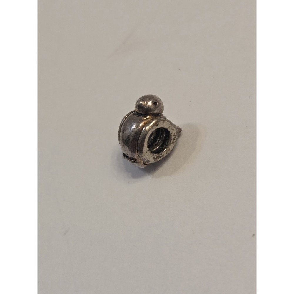 Vintage Sterling Silver Little‎ Happy Bird Screw On Slide Charm